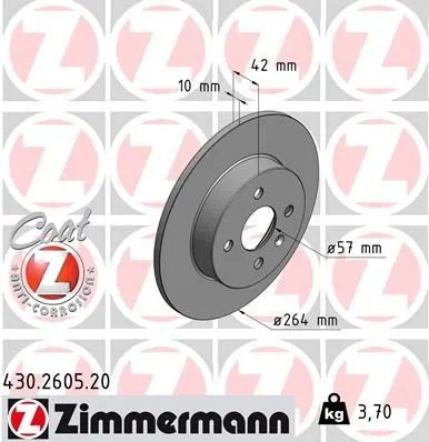 Bromsskiva ZIMMERMANN 430.2605.20