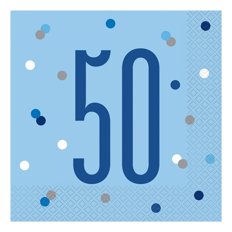 Servetter 50 Ljusblå Prickig - 16-pack
