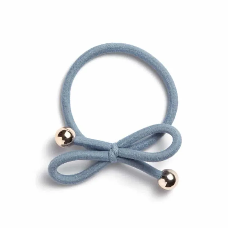 IA BON Hair Tie Gold Bead Dusty Blue – 1 pcs