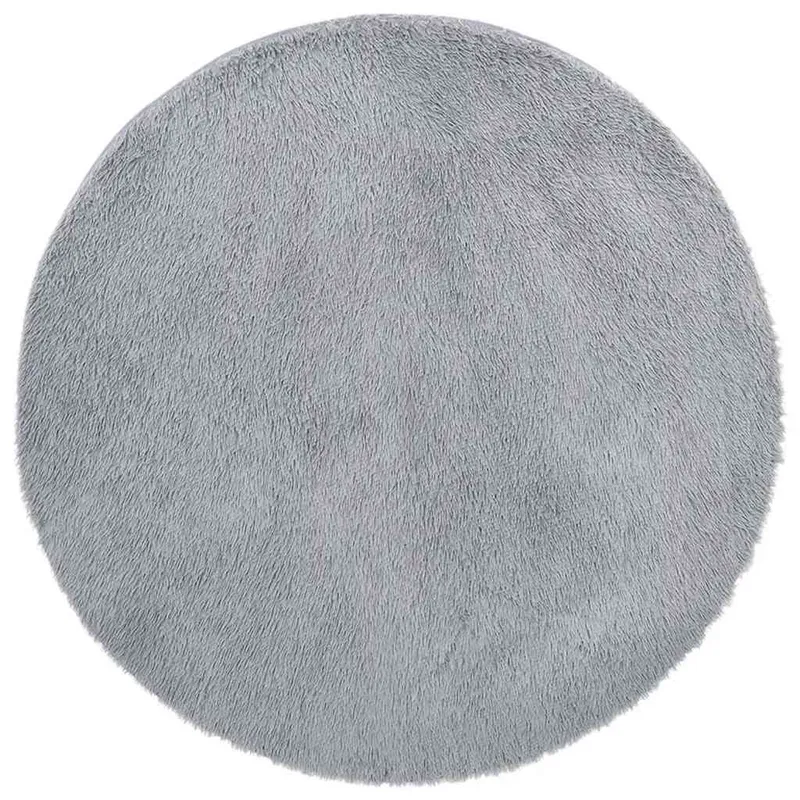 vidaXL Ryamatta med lång lugg NAVARRA silvergrå 120×120 cm polyester