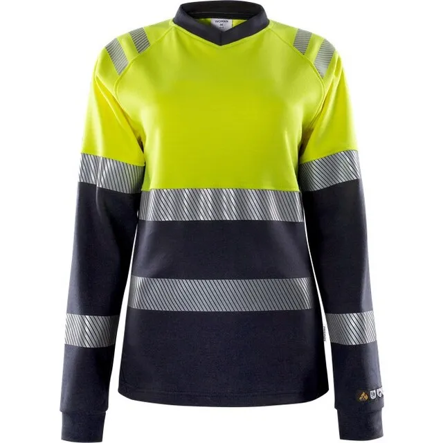 T-SHIRT DAM 7108 TFL VARSELGUL/MARINBLÅ 3XL | Beijerbygg Byggmaterial