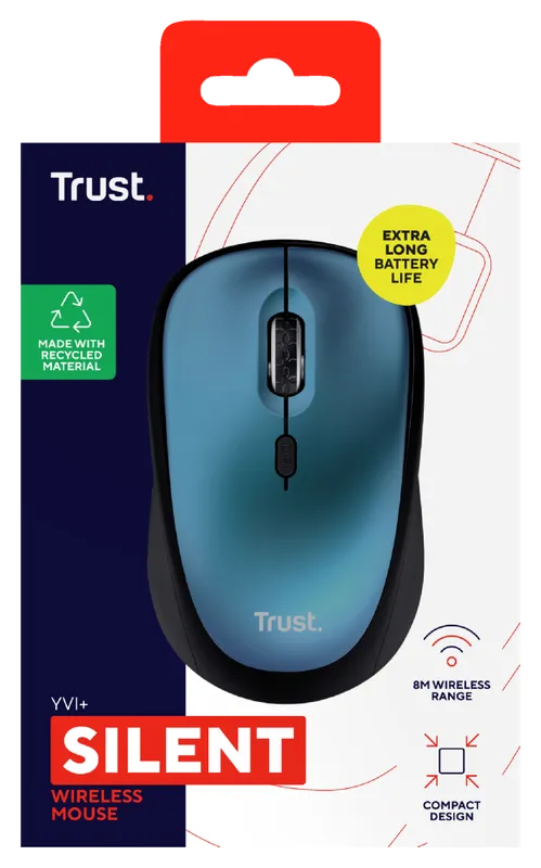 Trust Yvi+ - Mouse - Optic - 4 knappar - Blå