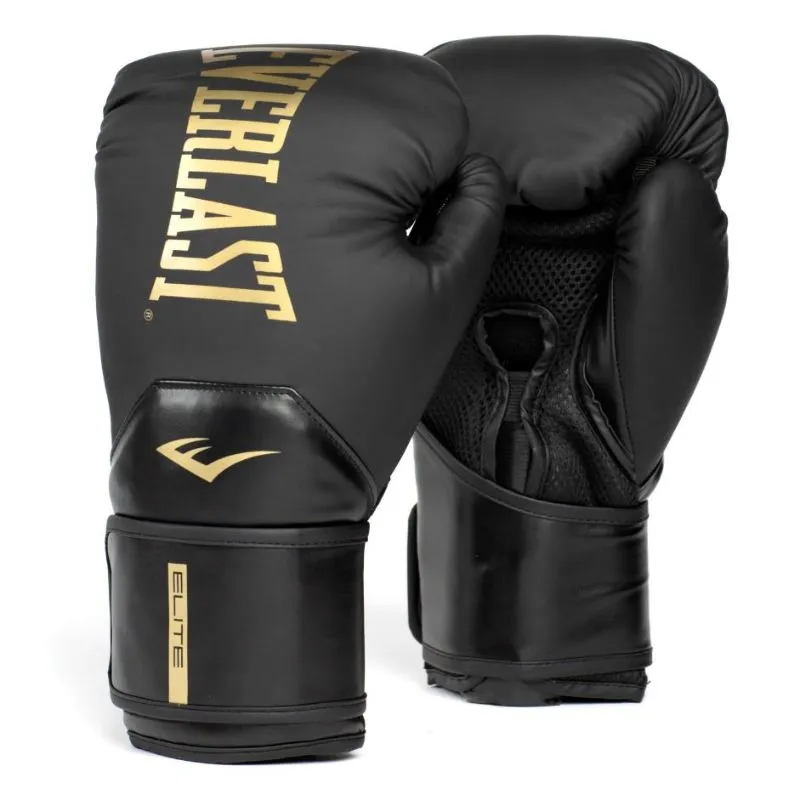 Everlast Elite 2 Boxningshandskar (svart/guld) – 14oz