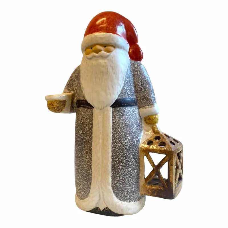 Gustavsberg – Stor Tomte med lykta grå design Lisa Larson