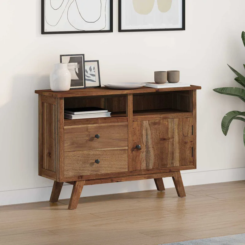 vidaXL Sideboard Naturfärg 100 x 30 x 68 cm Massivt teakträ