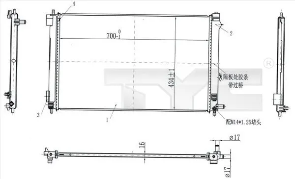 Intercooler TYC 770-0003