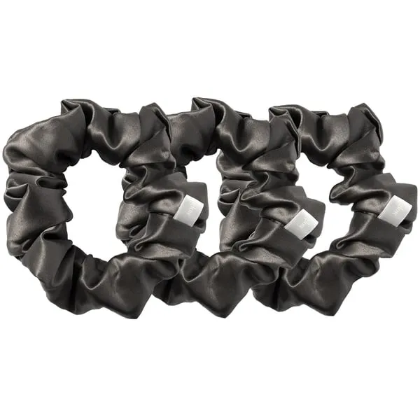 Cloud & Glow Silk Scrunchies 4 cm Charcoal