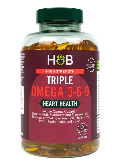 Holland & Barrett – Högstyrka Triple Omega 3-6-9, 120 kapslar
