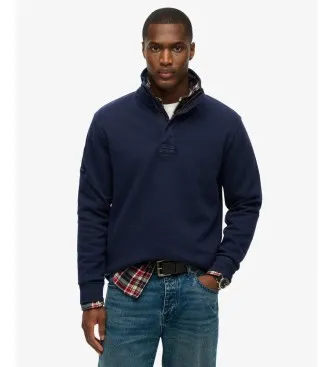 Superdry för män. M2014093A Sudadera Essential Vintage marinblå (M), Casual, Bomull, Lång ärm, Marino