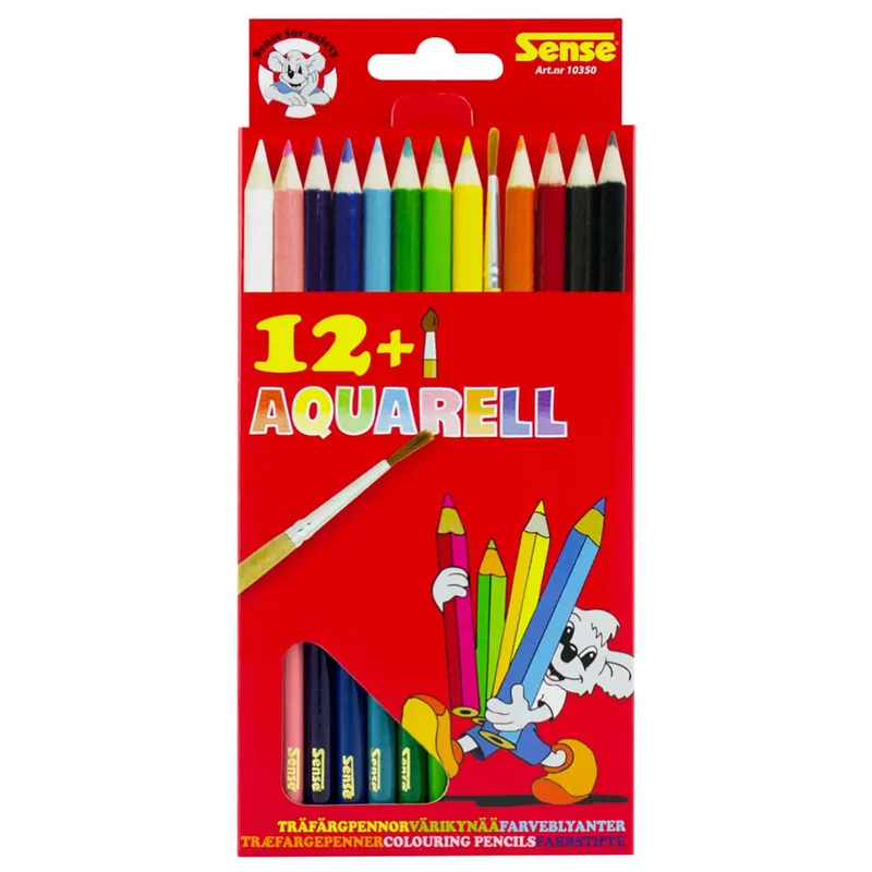 Akvarellfärgpennor 12-Pack + Pensel