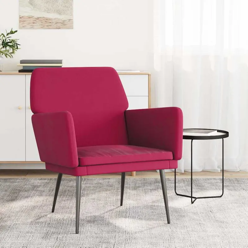vidaXL Fåtölj vinröd 62x79x79 cm sammet (#5820)