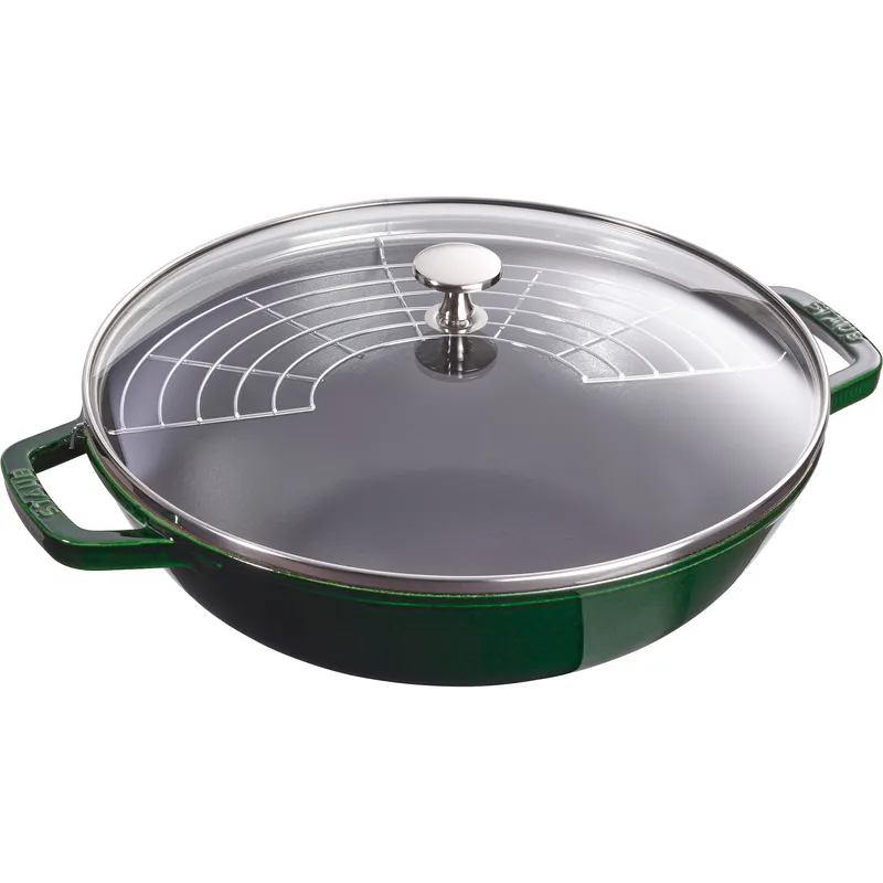 Staub Wok med glaslock 30 cm, grön