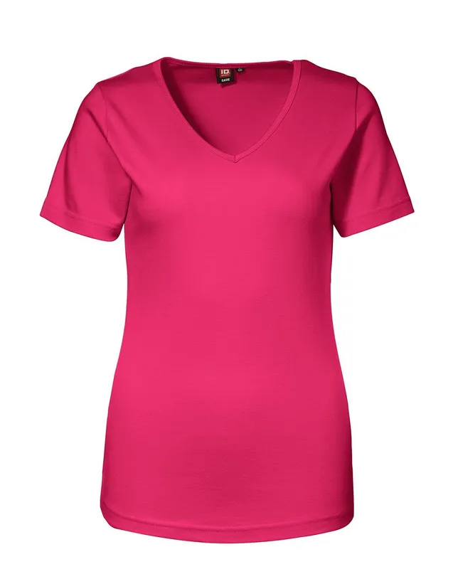 ID Feminin V-ringad T-shirt Pink (#2199)