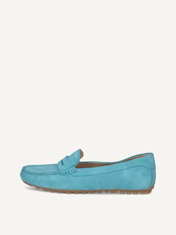 CAPRICE Moccasin, blue, made of Leather without heel, Size 36