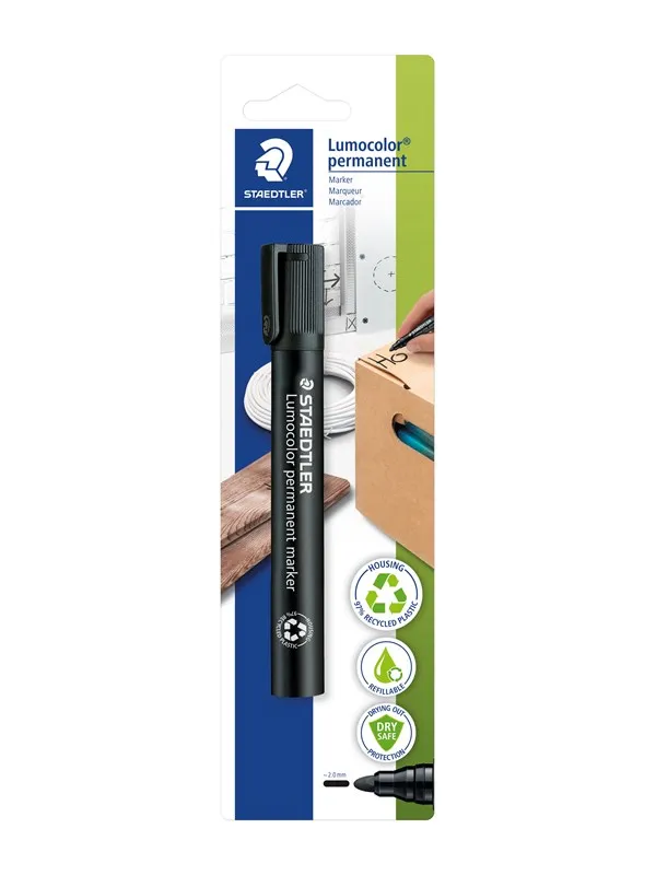 Staedtler Marker Lumocolor permanent.10 pcs Black