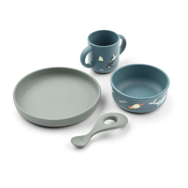 Köp 2 få 20% | LIEWOOD Vivi Silikonservis Set Arctic Sea/Ocean View