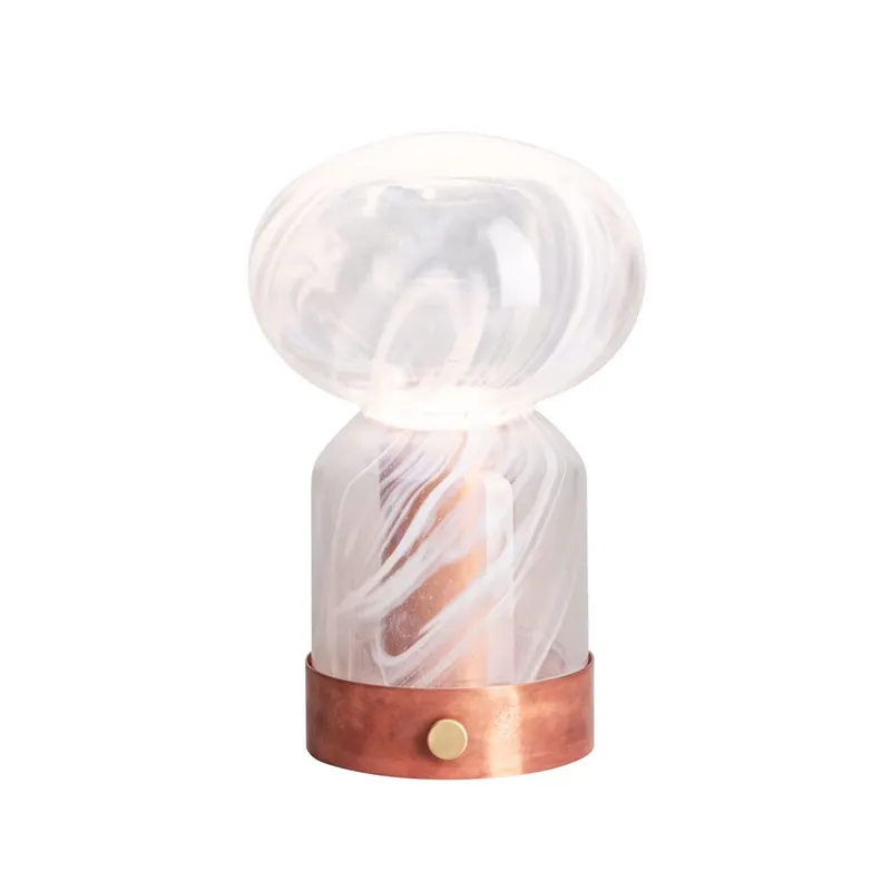 Örsjö Belysning Essence, glas Cloudy portabel bordslampa, koppar/glas