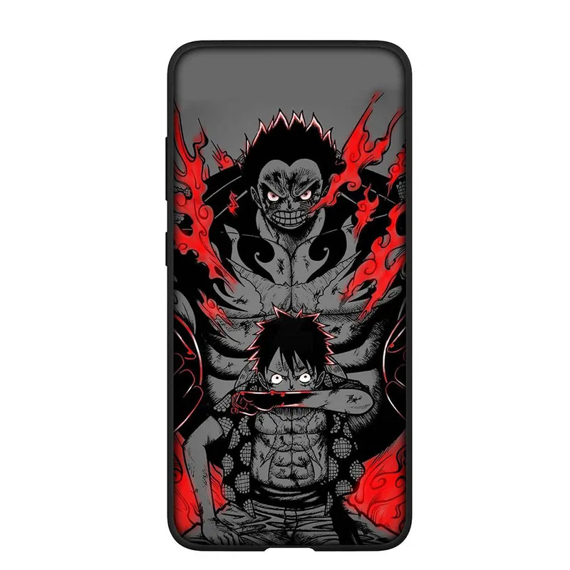 Telefonfodral till Samsung Galaxy S24 S23 iPhone 15 14 Xiaomi Redmi Note 13 12 11 8 10 9 Pro Max X XR OPPO A15 Huawei Anime Luffy Gear 5 One Piece Cover for Samsung Galaxy S21 Ultra ecru