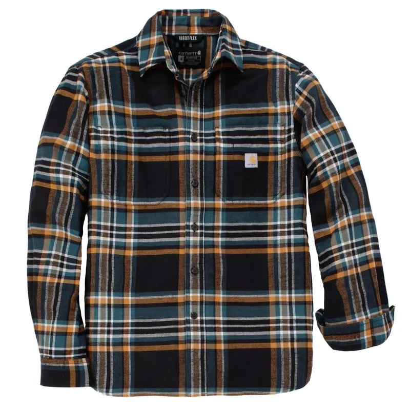 Carhartt 107010N04-M Flanellskjorta Stretchflanell med trippelsydda sömmar Svart